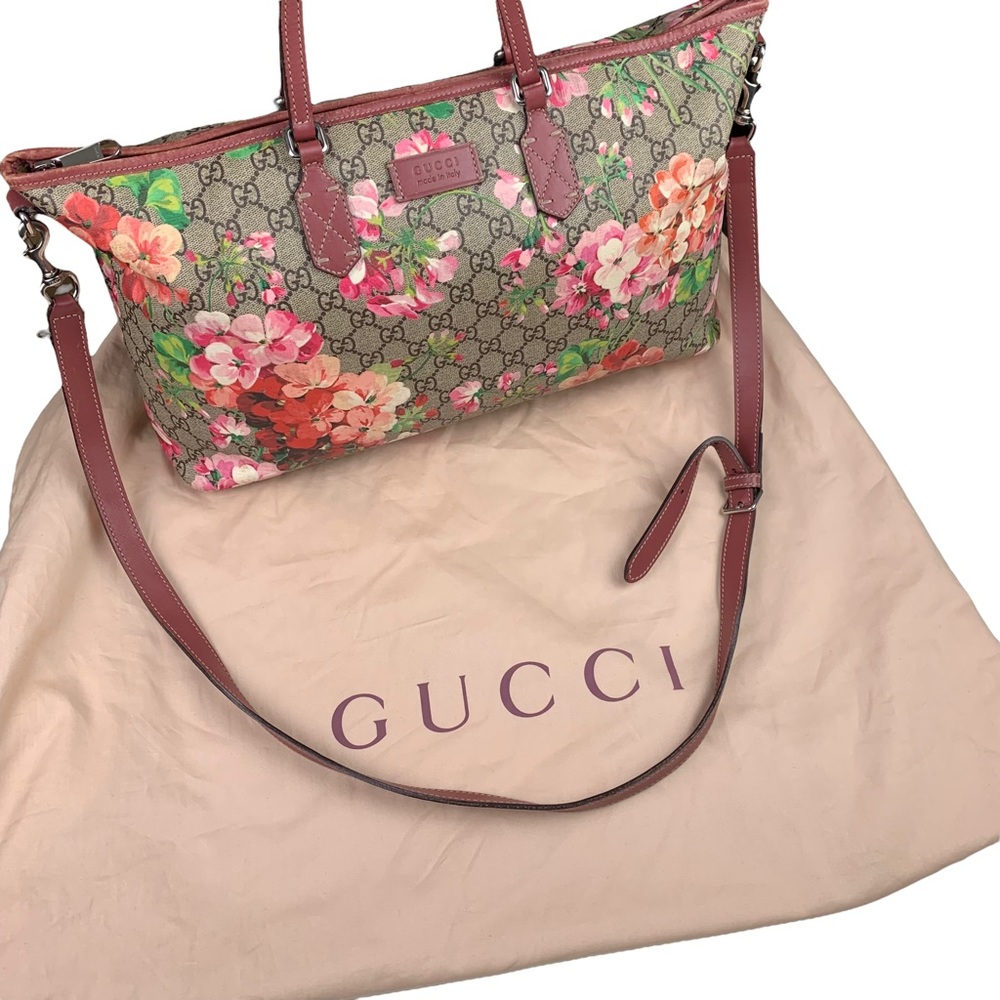 GUCCI Floral Booms Supreme Monogram 2 Way Tote Bag - Picture 2 of 15